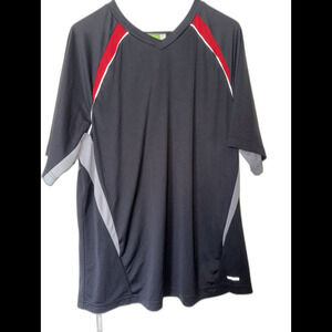 Mens Tek Gear Core Performance Tee Athletic Shirt Black/Red XL